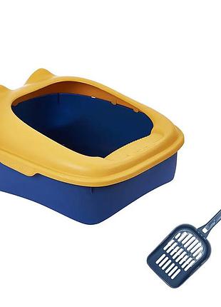 Туалет для кошек с лопаткой taotaopets 268802 лоток для котов 40*30*18,5 cm yellow