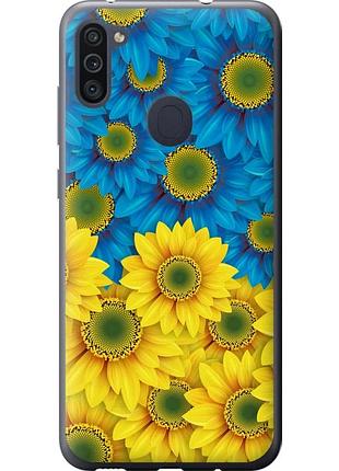 Чехол силиконовый патриотический на телефон samsung galaxy m11 m115f жёлто-голубые цветы "1048u-1905-58250"