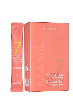 Гель для душу одноразовий masil 7 ceramide perfume shower gel sweet love, пробник 8 мл