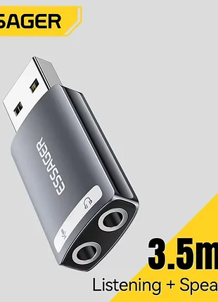 Внешняя звуковая карта essager usb sound card