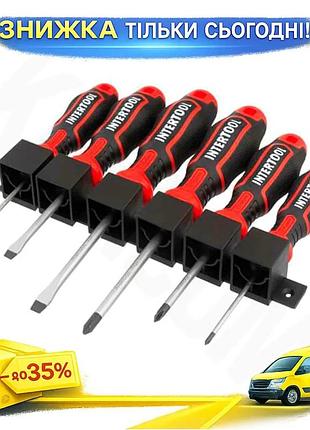 Ku набор отверток intertool universal fit storm 6 шт профессиональный комплект для сто и мастерских с uni2l_k
