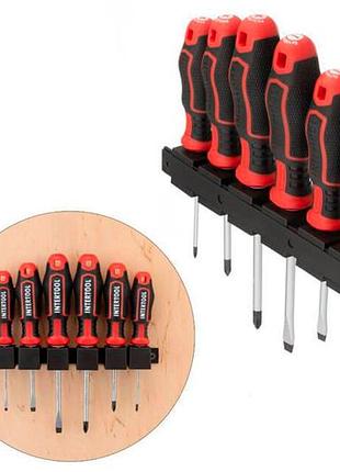 Ku набор отверток intertool universal fit storm 6 шт профессиональный комплект для сто и мастерских с uni2l_k 5