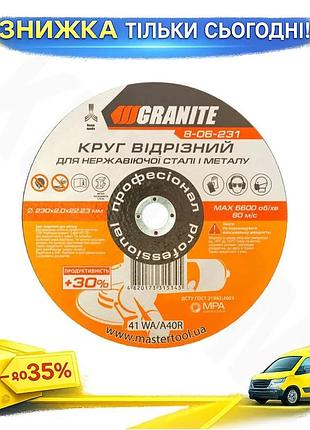 Ku диск отрезной по universal fit металлу granite 230 х 2.0 х 22.2 мм для резки стали чугуна сплавов ц uni2l_k