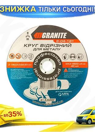 Ku диск відрізний по universal fit металу granite 180х2.0х22.2 мм 5 шт для ушм різання металу інструме uni2l_k