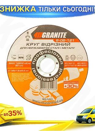 Ku диск відрізний по universal fit металу granite 125 х 1.6 х 22.2 мм 10 шт. uni2l_k