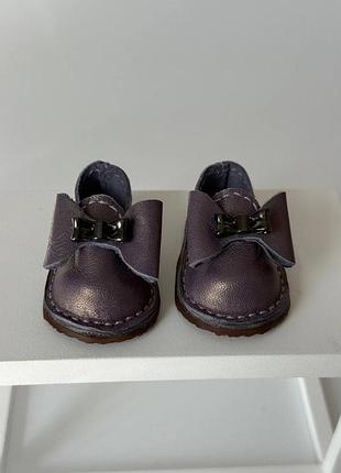 Кожаные лоферы с бантиком для кукол paola reina 32 см handmade