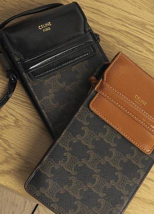 Міні сумка у стилі celine чохол для окулярів селін коричневий футляр чехол телефону