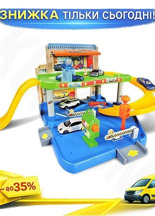 Ku игровой набор гараж universal fit bburago 2 уровня с машинкой 1:43 для детей от 3 лет автосервис иг uni2l_k