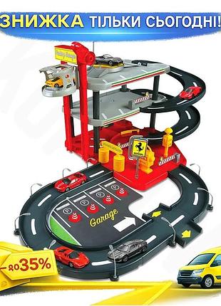 Ku игровой набор гараж universal fit ferrari трехуровневый с 2 машинками 1:43 для детей от 3 лет сюжет uni2l_k