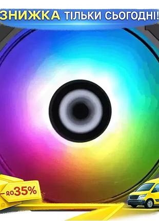 Ku вентилятор 120 мм universal fit gamemax rainbow черный rgb подсветка для корпуса активное охлаждени uni2l_k