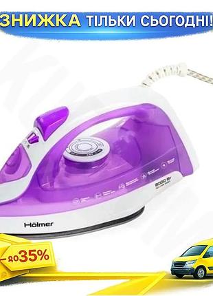 Ku утюг holmer 1700w universal fit purple гладильная паровая с тефлоновым покрытием вертикальное отпар uni2l_k
