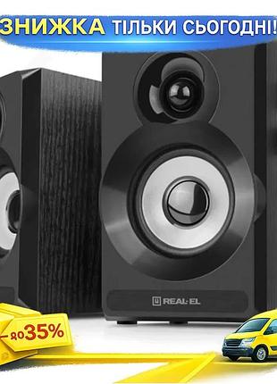 Ku колонки 2.0 real-el universal fit s-217 black для комп'ютера акустична система 2 x 6 вт з управлінн uni2l_k