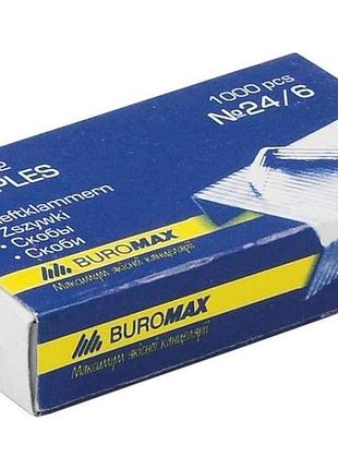 Скобы no24/6 1000 шт, jobmax тм buromax