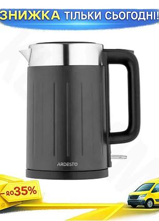 Ku електрочайник ardesto 2200 universal fit вт 1,7 л чорний з автоматичним відключенням для дому та оф uni2l_k