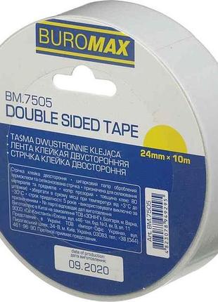 Клейка стрічка, 24мм х 10м, двостороння, по 1 шт. bm.7505 тм buromax