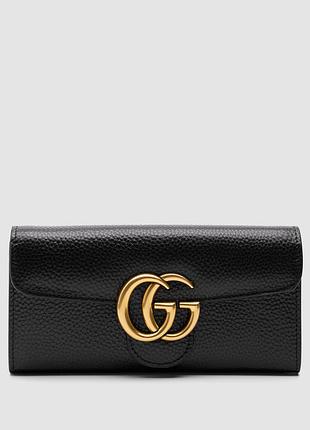 💵 gucci gg marmont button wallet black/gold