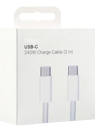 Кабель для заряджання та передачі даних apple type-c до type-c new design nylon 240w 2m 1:1 сумісність з iphone 17 pro max, ipad