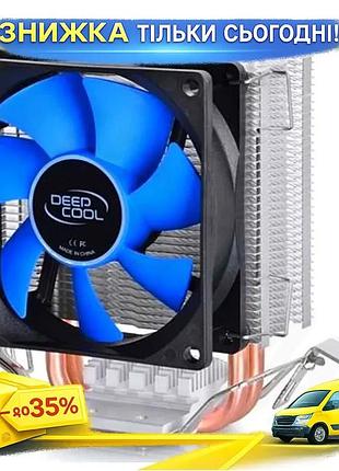 Ku кулер для процессора universal fit deepcool алюминий медь 80 мм для intel amd активное охлаждение д uni2l_k