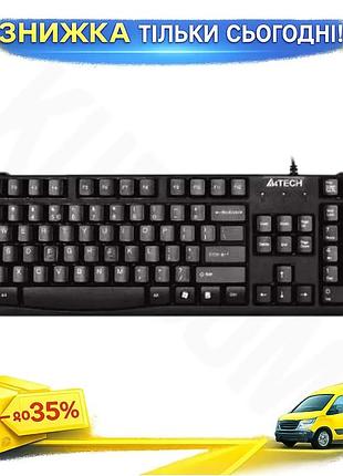 Ku клавіатура a4tech usb universal fit мембранна чорна для комп'ютера з повнорозмірними клавішами тихи uni2l_k
