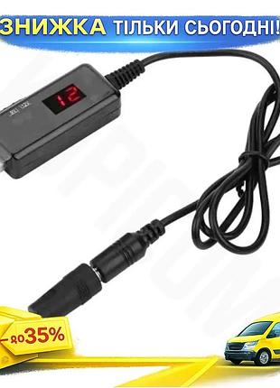 Ku кабель живлення usb universal fit 5v dc 9v 12v 5.5x2.1 мм чорний 0.8 м для світлодіодних стрічок та uni2l_k