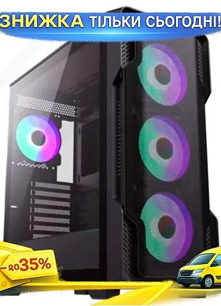 Ku корпус gamemax siege universal fit bk black mid tower atx micro atx mini itx геймерский компьютерны uni2l_k
