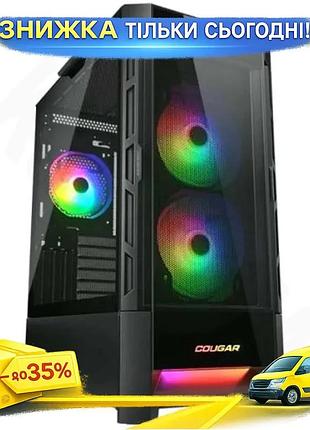 Ku корпус cougar duoface universal fit rgb black midi tower з загартованим склом для ігрового пк охоло uni2l_k