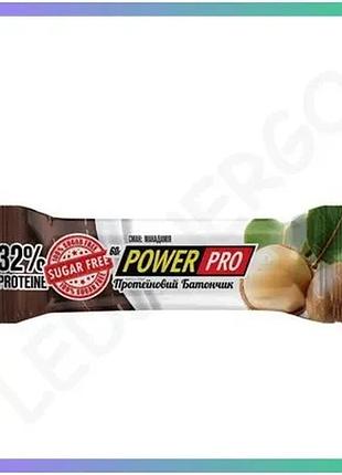 Протеїновий батончик power pro 60 г без цукру з горіхами макадамія високий вміст білка для перекусу sku_fitsh_cn17168