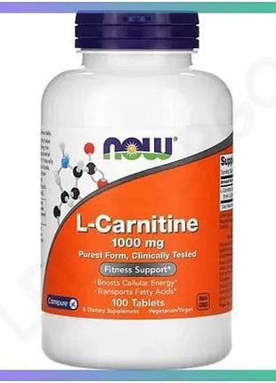Жиросжигатель now l-carnitine 1000 мг 100 таблеток для снижения веса и повышения энергии sku_fitsh_cn9909