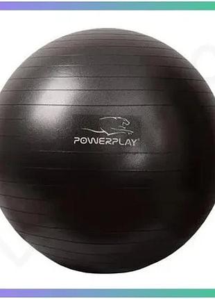 М'яч для фітнесу power play 4001 65 см чорний з насосом фітбол для тренувань і реабілітації sku_fitsh_cn10533