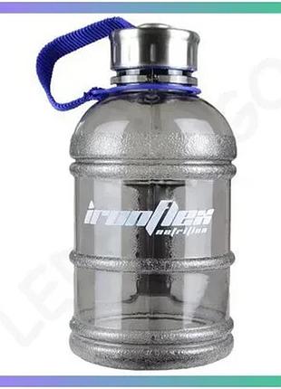Спортивна пляшка ironflex gallon hydrator 1 л сірий ергономічна пляшка для води та амінокислот sku_fitsh_cn2838