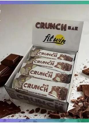 Протеиновый батончик fitwin crunch bar 25% 12*50 грамм шоколадная карамель для активных людей перекус sku_fitsh_cn15979-6