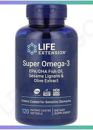 Омега-3 life extension super omega-3 plus 120 капсул для підтримки серця та мозку риб'ячий жир для здо sku_fitsh_cn16488