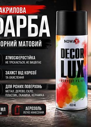 Краска акриловая nowax spray 450мл черный матовый matt black для автомобилей и мотоциклов защитное покры ku-22
