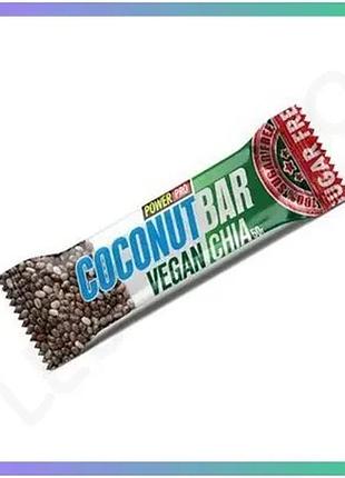 Батончик power pro coconut bar веганський з чіа без цукру 50 г для здорового перекусу енергетичний бат sku_fitsh_cn17173