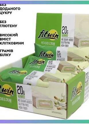 Протеиновый батончик fitwin protein bar 33% 60 г фисташка с начинкой для спорта и перекуса sku_fitsh_cn14859-2