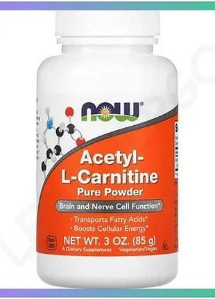 Жироспалювач now acetyl-l-carnitine 85 г l-карнітин для метаболізму жиру та енергії для дорослих sku_fitsh_cn11388