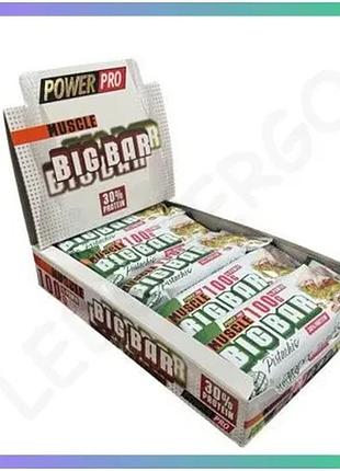 Батончик power pro muscle big bar 30% protein 100 г фісташка протеїновий перекус для активного способу sku_fitsh_cn17418