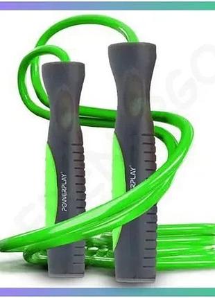 Скакалка power play 4204 2.7 м зеленая для тренировок и фитнеса с удобными ручками sku_fitsh_cn14780