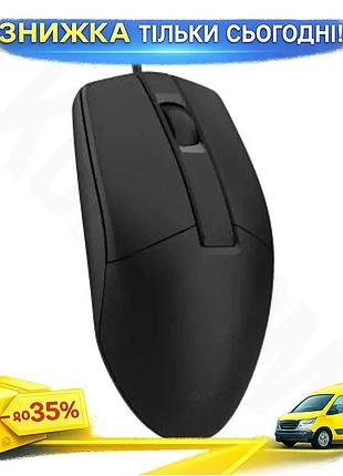 Ku миша a4tech usb universal fit оптична 1200 dpi ергономічна чорна для комп'ютера та ноутбука uni2l_k