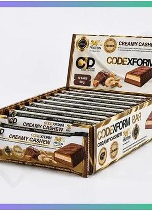 Протеиновый батончик codexform protein bar 12*50 г кешью для перекуса без добавленного сахара sku_fitsh_cn20547-4