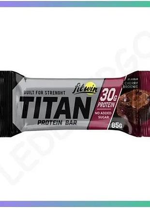 Протеиновый батончик fitwin titan bar 85 г вишневый брауни без сахара для перекуса между приемами пищи sku_fitsh_cn20544-1