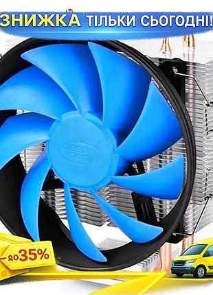Ku кулер для процесора universal fit deepcool 130 вт баштовий охолоджувач для intel amd без підсвічува uni2l_k