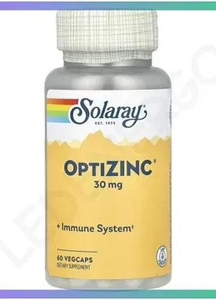 Цинк solaray optizinc 30 mg 60 вегакапсул для иммунной системы и здоровья кожи и волос sku_fitsh_cn20315-1