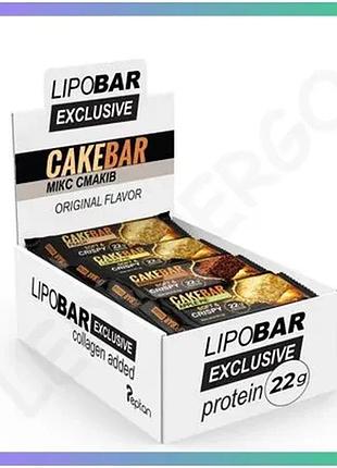 Протеиновый батончик lipobar cake bar 16*60 г микс десертный перекус для взрослых без сахара sku_fitsh_cn20249-1