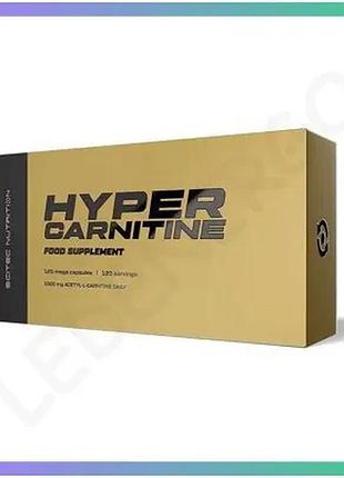 Ацетил l-карнітин scitec nutrition hyper carnitine 120 капсул для зниження ваги енергії та бадьорості sku_fitsh_cn14623-1