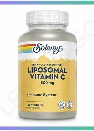 Ліпосомальний вітамін c solaray liposomal vitamin c 500 мг 100 вегакапсул для імунної системи антиокси sku_fitsh_cn20529-1