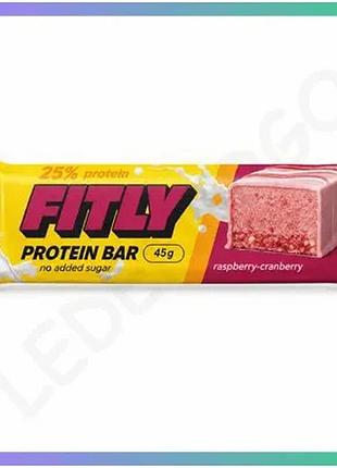 Протеиновый батончик fitly protein bar 25% без добавленного сахара 45 г клюква-малина для перекуса sku_fitsh_cn20236-3