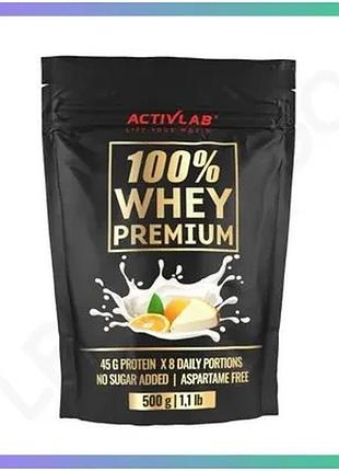 Протеїн activlab 100% whey premium 500 грамів апельсиновий чізкейк для набору м'язової маси та відновл sku_fitsh_cn12253-4