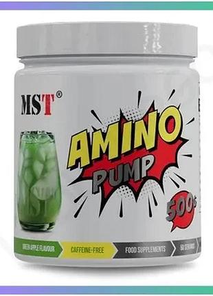 Предтренировочный комплекс mst nutrition amino pump 500 грамм зеленое яблоко для энергии и роста мышц sku_fitsh_cn16107-1