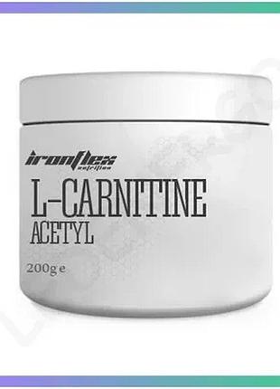 Жиросжигатель ironflex acetyl l-carnitine 200 грамм порошок для снижения веса и повышения выносливости sku_fitsh_cn3258